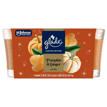 Glade Candle Jar - Pumpkin & Ginger, 4.08 oz, 2 ct