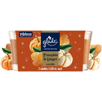 Glade Candle Jar - Pumpkin & Ginger, 4.08 oz, 2 ct
