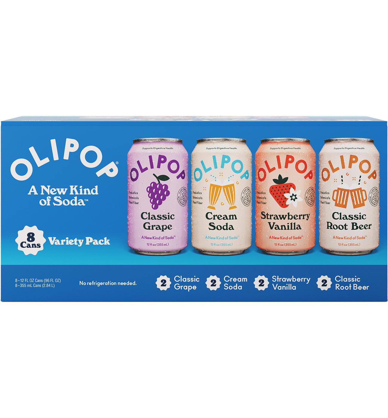 Olipop Prebiotic Soda Favorites Variety 8 pk Cans; image 1 of 2