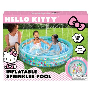 Hello Kitty 3 Ringed Inflatable Kiddie Pool with Built-in Sprinkler