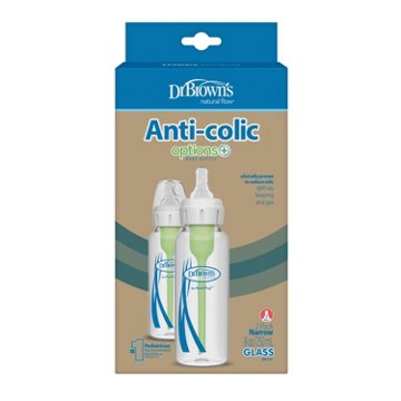 Dr Browns Anti-Colic Glass 8 oz Baby Bottles, 2 ct
