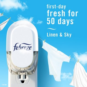 Febreze Plug In Air Freshener Odor-Fighting Scented Oil Refill - Linen & Sky