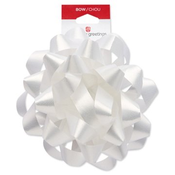 American Greetings White Confetti Gift Bow, 4.25''
