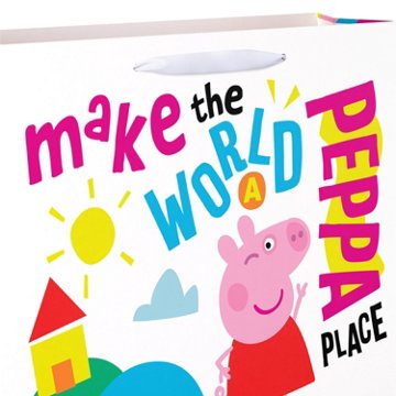 American Greetings Large Peppa Pig Horizontal Gift Bag for Kids