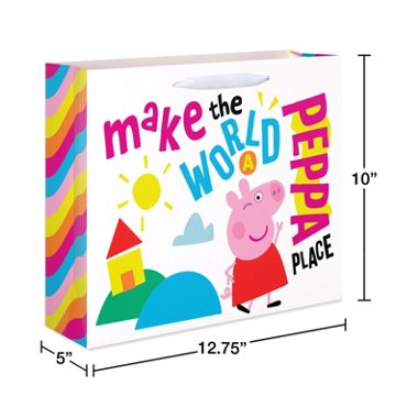 American Greetings Large Peppa Pig Horizontal Gift Bag for Kids