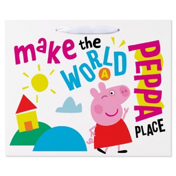 American Greetings Large Peppa Pig Horizontal Gift Bag for Kids