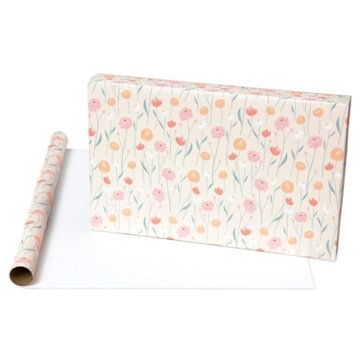 American Greetings Florals Wedding Wrapping Paper, 20 sq. ft., 96" x 30"