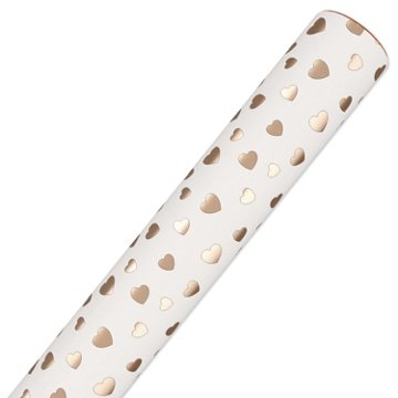 American Greetings Hearts Wedding or Engagement Foil Wrapping Paper, 15 sq. ft. 