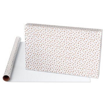 American Greetings Hearts Wedding or Engagement Foil Wrapping Paper, 15 sq. ft. 