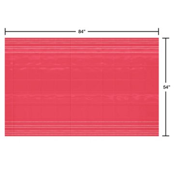 American Greetings Red with White Stripes Plastic Table Cover