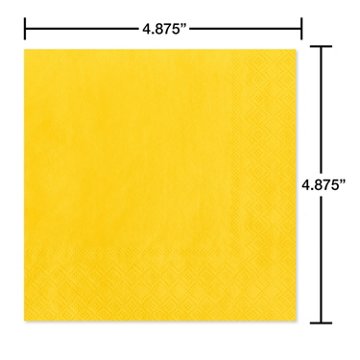 American Greetings Yellow Beverage Napkins