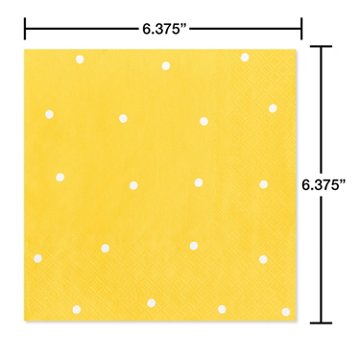 American Greetings Polka Dots on Yellow Lunch Napkins, 20 ct