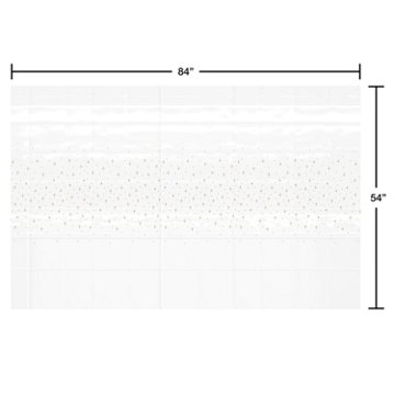 American Greetings Scattered Gold Dots & Stars Plastic Table Cover, 84" x 54"