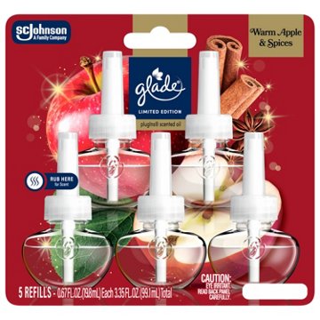Glade PlugIns Refills Air Freshener - Warm Apple & Spices, 3.35 oz, 5 ct