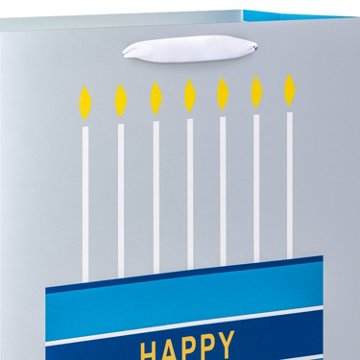 American Greetings Blue Stripes & Cake Extra Large Birthday Gift Bag