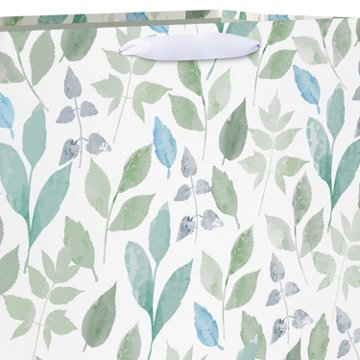 American Greetings Botanical Scattered Leaves Jumbo White Square Wedding Gift Bag