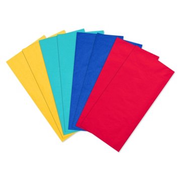 American Greetings Multi-Color Tissue Paper - Red, Blue, Yellow 8 ct