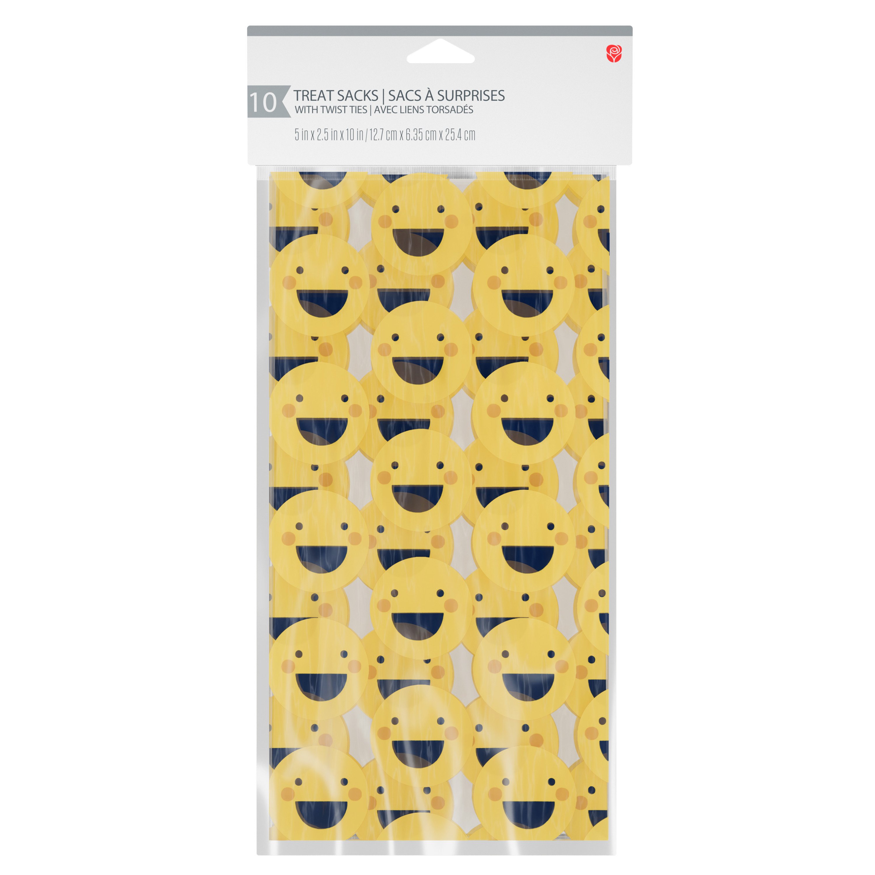 American Greetings Party Favor Treat Bags - Smiley Face Pattern, 10 ct ...