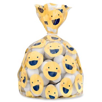 American Greetings Party Favor Treat Bags - Smiley Face Pattern, 10 ct