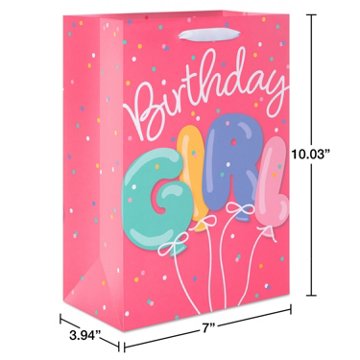 American Greetings Birthday Girl Balloon Medium Pink Birthday Gift Bag