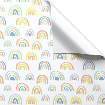 American Greetings White with Rainbows Wrapping Paper, 20 sq. ft.