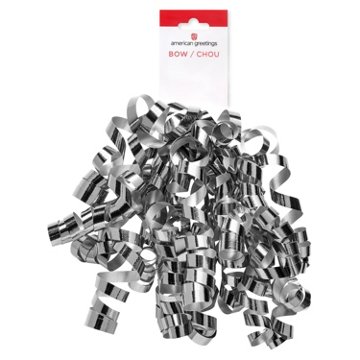 American Greetings Silver Curling Ribbon Gift Bow, 1.75" x 9" x 3.5"