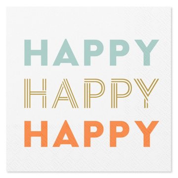 American Greetings Happy Happy Happy Beverage Napkins, 20 ct