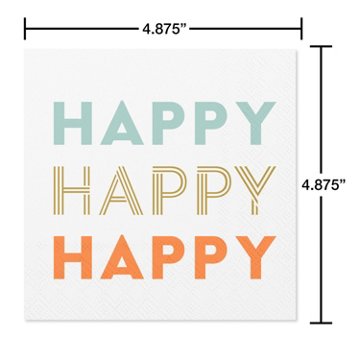 American Greetings Happy Happy Happy Beverage Napkins, 20 ct