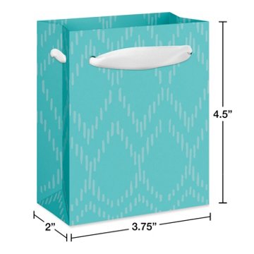 American Greetings Teal Chevron Everyday Mini Gift Bag