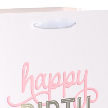 American Greetings Medium White Birthday Gift Bag, 3.94" x 10" x 7"