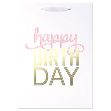 American Greetings Medium White Birthday Gift Bag, 3.94" x 10" x 7"