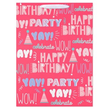 American Greetings Happy Birthday Pink Jumbo Gift Bag