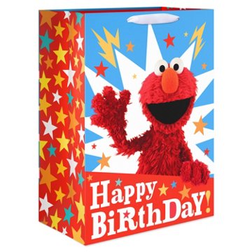American Greetings Blue & Red Elmo Jumbo Birthday Gift Bag