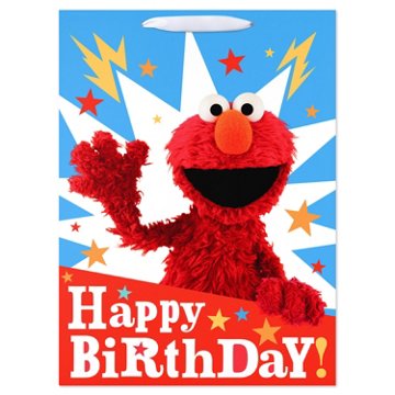 American Greetings Blue & Red Elmo Jumbo Birthday Gift Bag