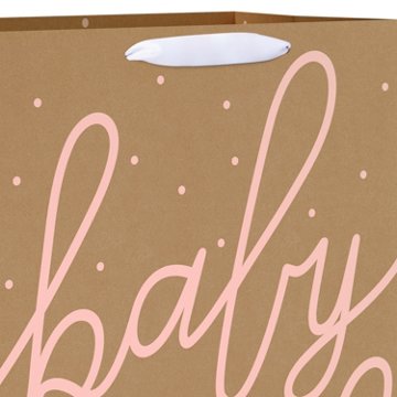 American Greetings Baby Girl Baby Shower Jumbo Kraft Gift Bag