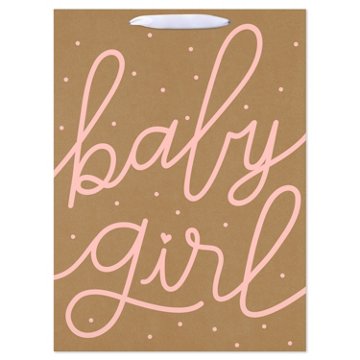 American Greetings Baby Girl Baby Shower Jumbo Kraft Gift Bag