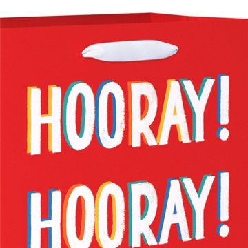 American Greetings Hooray Red Medium Gift Bag