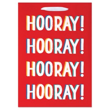 American Greetings Hooray Red Medium Gift Bag