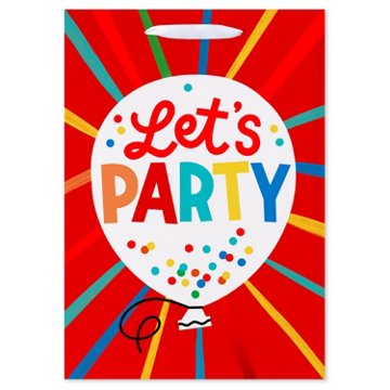 American Greetings Let's Party Medium Red Birthday Gift Bag