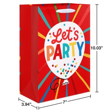 American Greetings Let's Party Medium Red Birthday Gift Bag