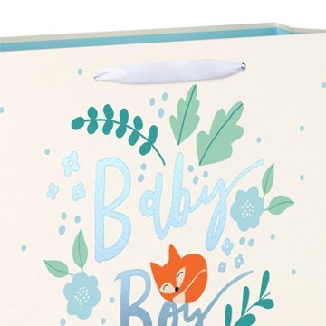 American Greetings Fox Baby Boy Large Horizontal Gift Bag