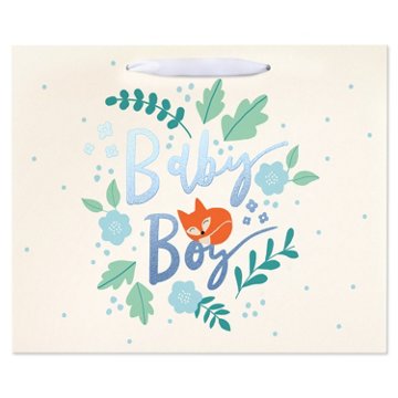 American Greetings Fox Baby Boy Large Horizontal Gift Bag