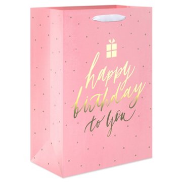American Greetings Happy Birthday to You Medium Pink Birthday Gift Bag