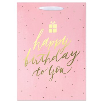 American Greetings Happy Birthday to You Medium Pink Birthday Gift Bag