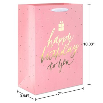 American Greetings Happy Birthday to You Medium Pink Birthday Gift Bag