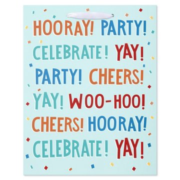 American Greetings YAY Horray Large Light Blue Gift Bag