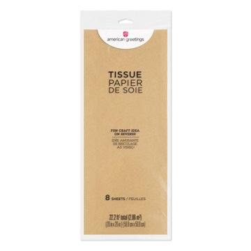 American Greetings Kraft Tissue Paper, 8 ct, 20" x 20"