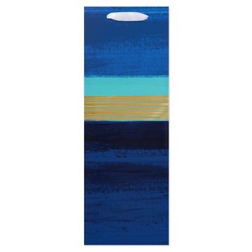 American Greetings Blue Stripes Beverage Gift Bag