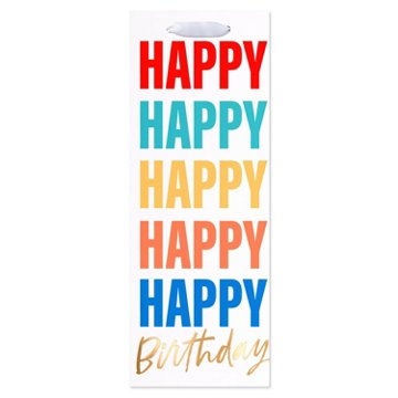 American Greetings Multi-color Happy White Birthday Beverage Gift Bag