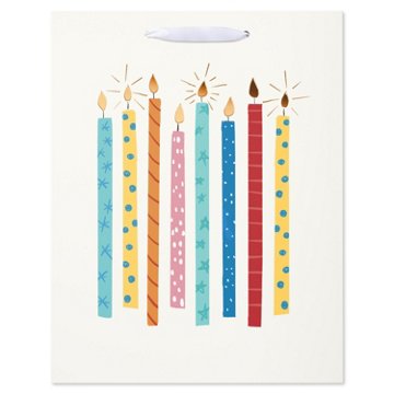 American Greetings Multi-color Candles Large Kraft Birthday Gift Bag